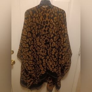 NWT animal print poncho.